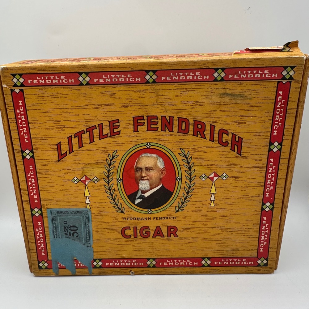 Vintage Little Fendrich Panetelas Cigar Box Herrmann Fendrich Tobacciana Empty